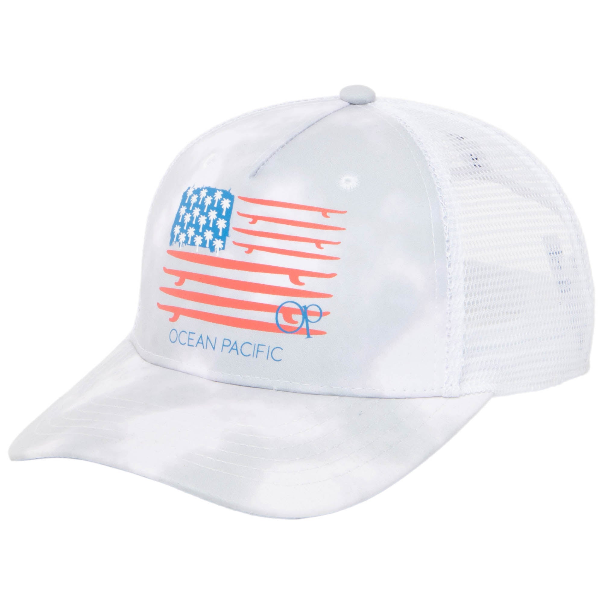 Ocean Pacific Ocean Pacific 5 Panel Trucker Hat with American Flag