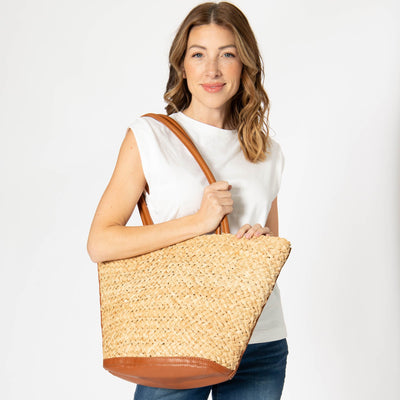 Maya - Raffia Structured Tote-TOTE-San Diego Hat Company