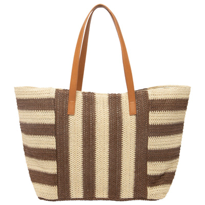 Alma - Oversized Tote with Striped Pattern-TOTE-San Diego Hat Company