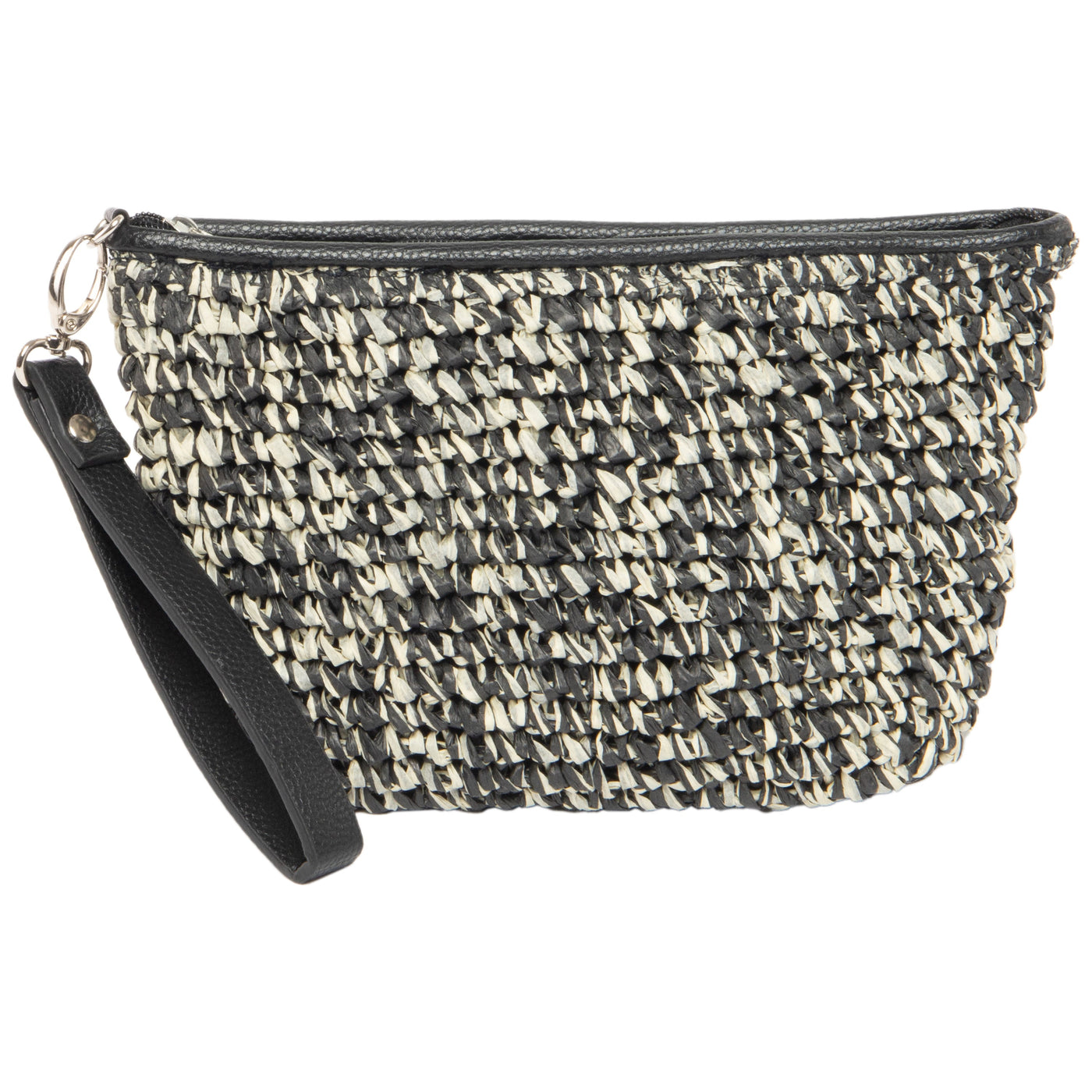 Julia - Black and White Zip Top Clutch-CLUTCH-San Diego Hat Company