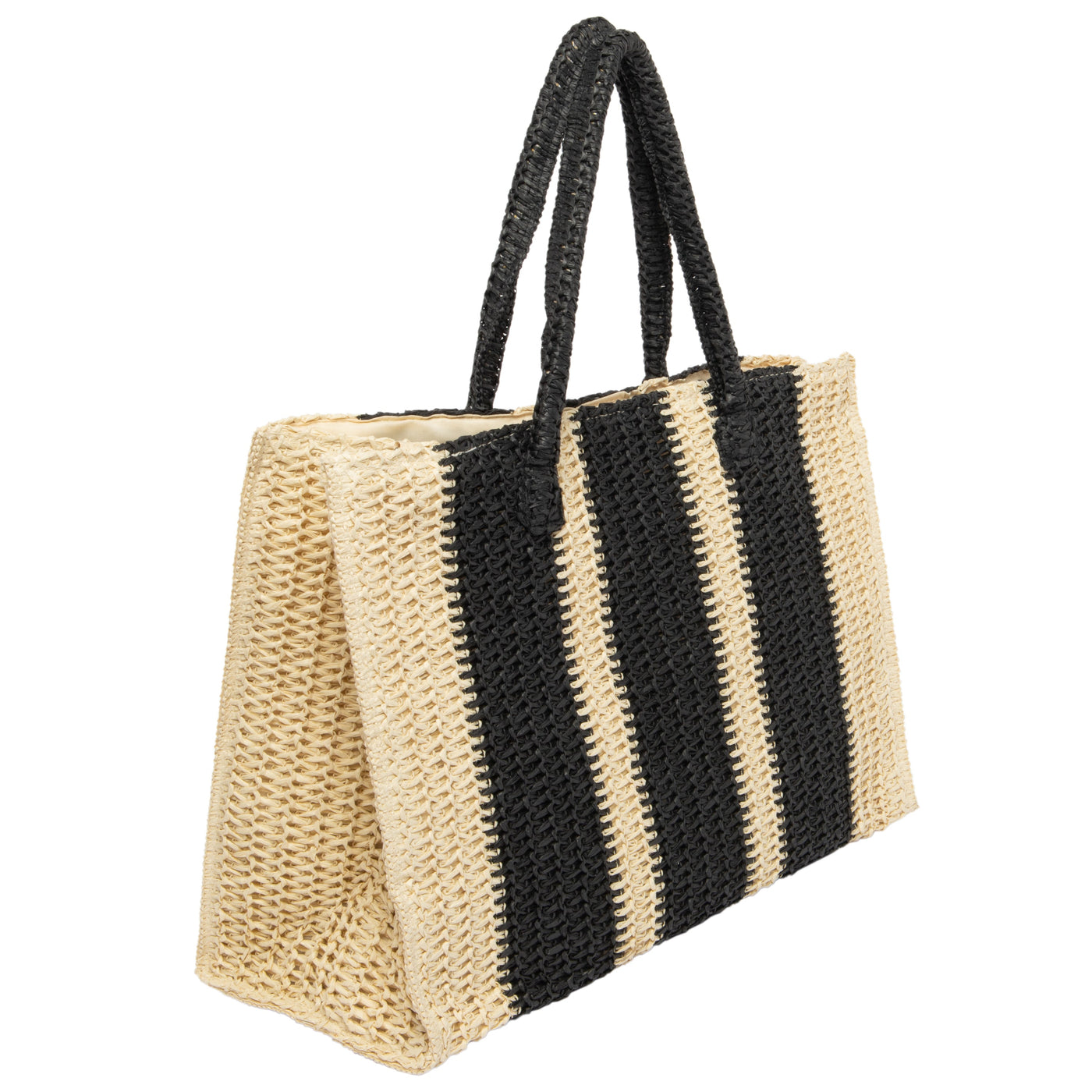 Mercado - Striped Crochet Tote with Matching Pouch-TOTE-San Diego Hat Company