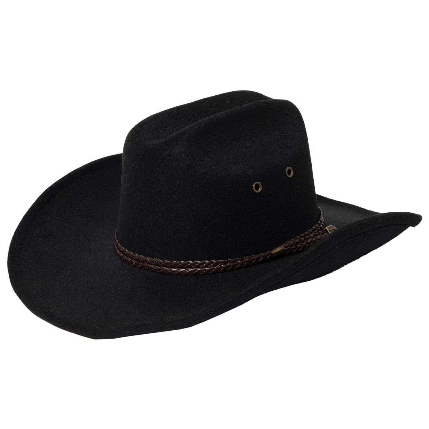 Dwight - Cattleman's Crease Cowboy with Leather Band and Brass Gromets-COWBOY-San Diego Hat Company