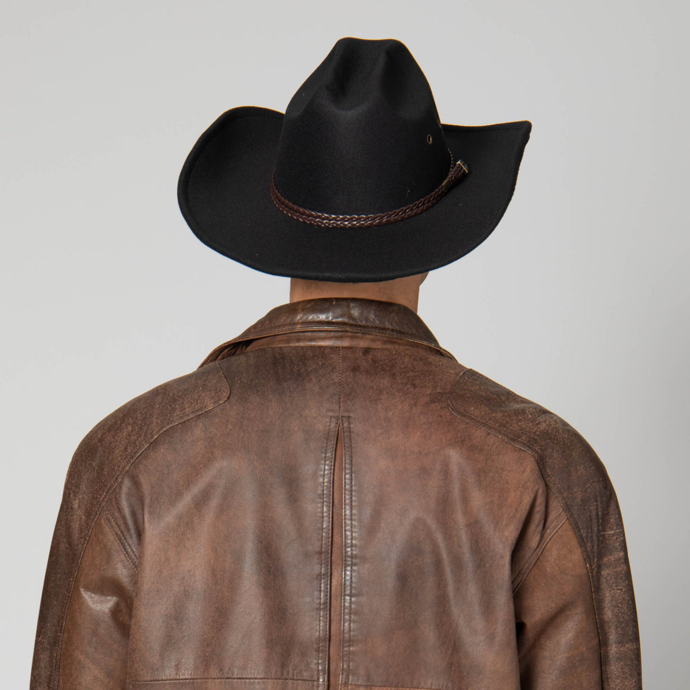 Dwight - Cattleman's Crease Cowboy with Leather Band and Brass Gromets-COWBOY-San Diego Hat Company