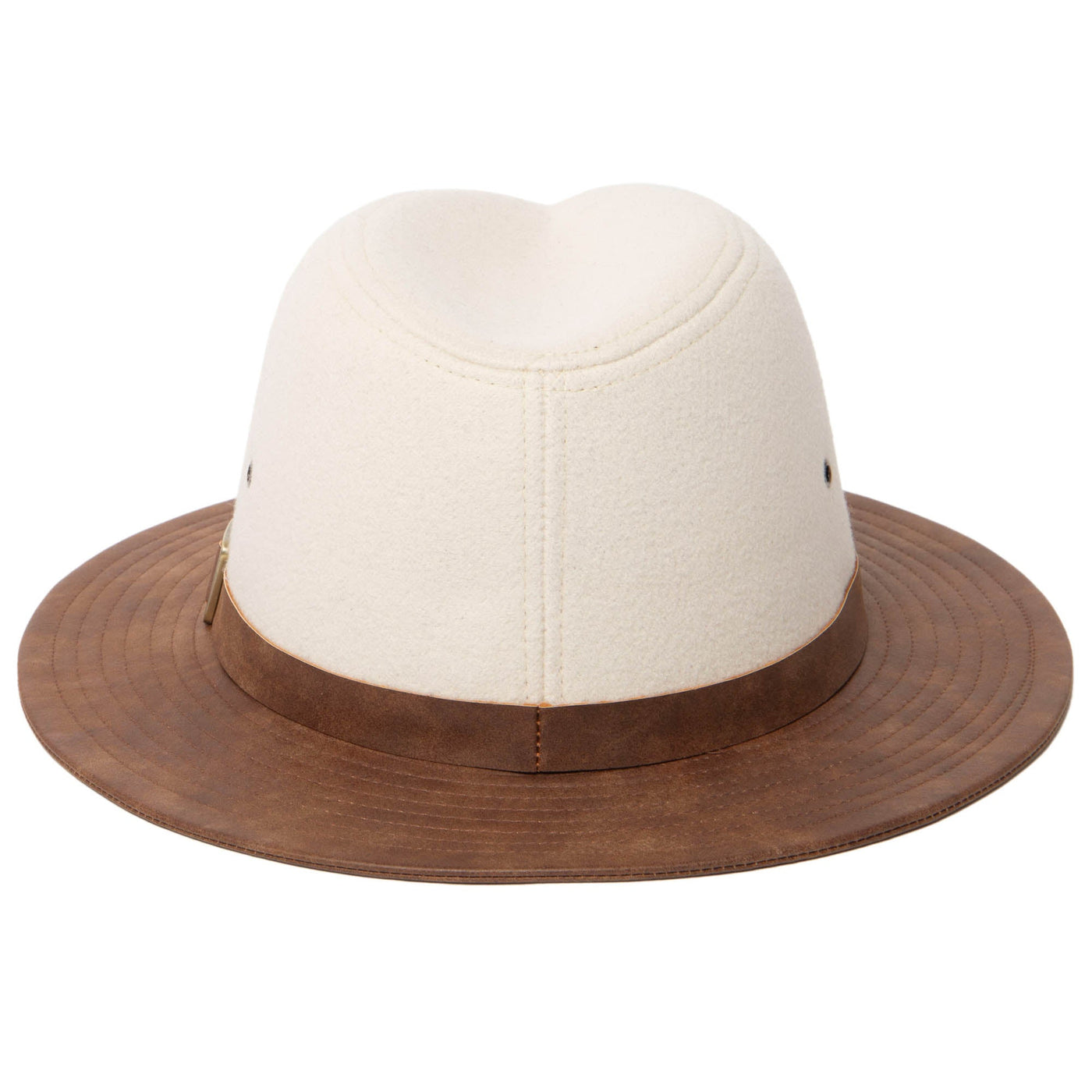 Men's Faux Felt Fedora with Matching Faux Leather Band-FEDORA-San Diego Hat Company