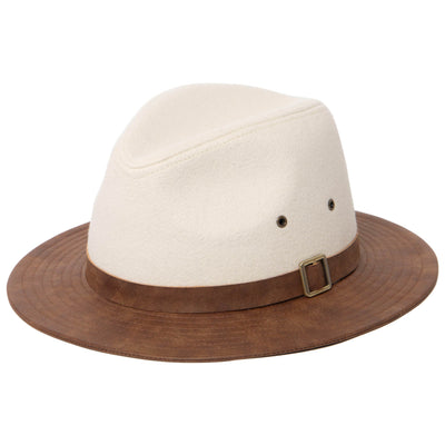 Men's Faux Felt Fedora with Matching Faux Leather Band-FEDORA-San Diego Hat Company