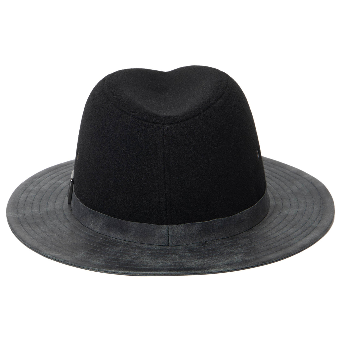 Men's Faux Felt Fedora with Matching Faux Leather Band-FEDORA-San Diego Hat Company