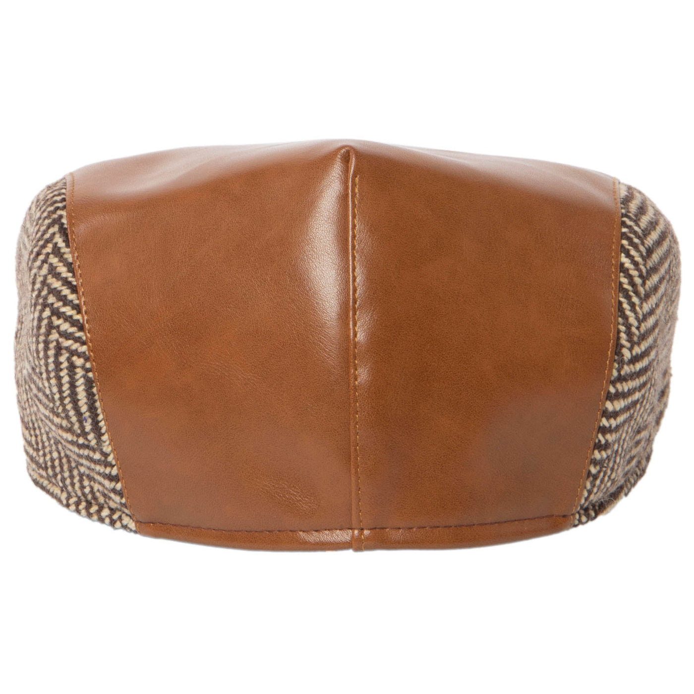 Men's Faux Leather Driver with Herringbone Side Panels-DRIVER-San Diego Hat Company