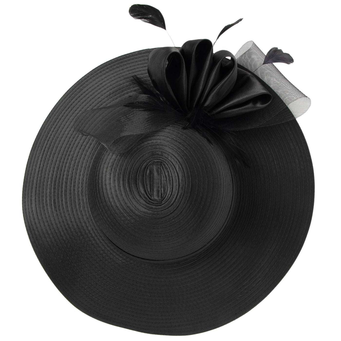 Women's Round Crown Organza Bow Dress Hat-DRESS-San Diego Hat Company