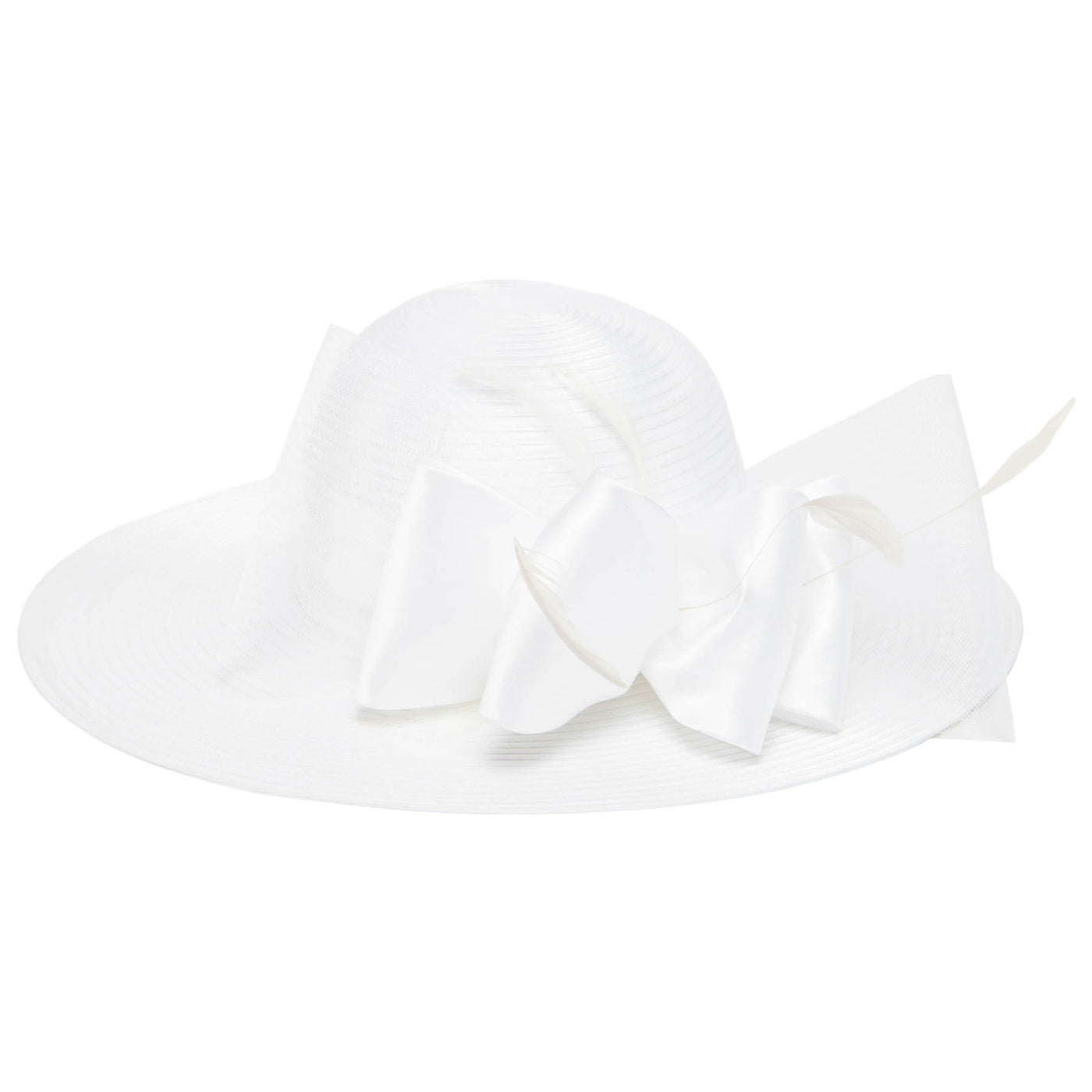 Women's Round Crown Organza Bow Dress Hat-DRESS-San Diego Hat Company