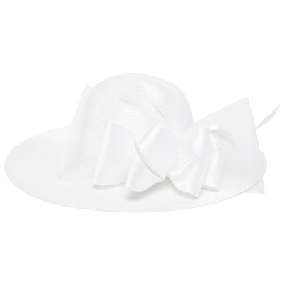 Women's Round Crown Organza Bow Dress Hat-DRESS-San Diego Hat Company