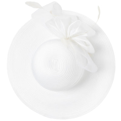 Women's Round Crown Organza Bow Dress Hat-DRESS-San Diego Hat Company