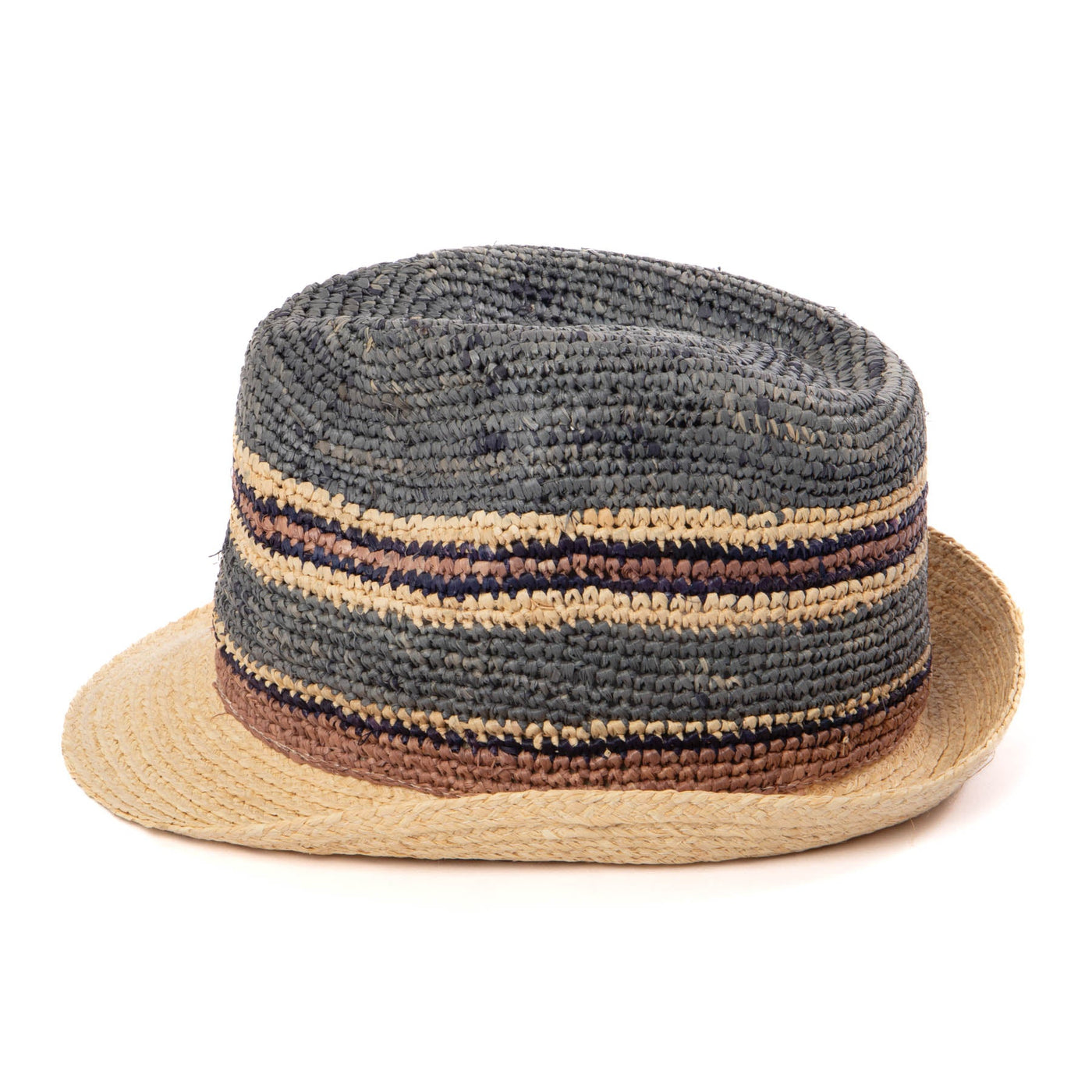 Men's Crochet Braided Raffia Stingy Brim Fedora-FEDORA-San Diego Hat Company