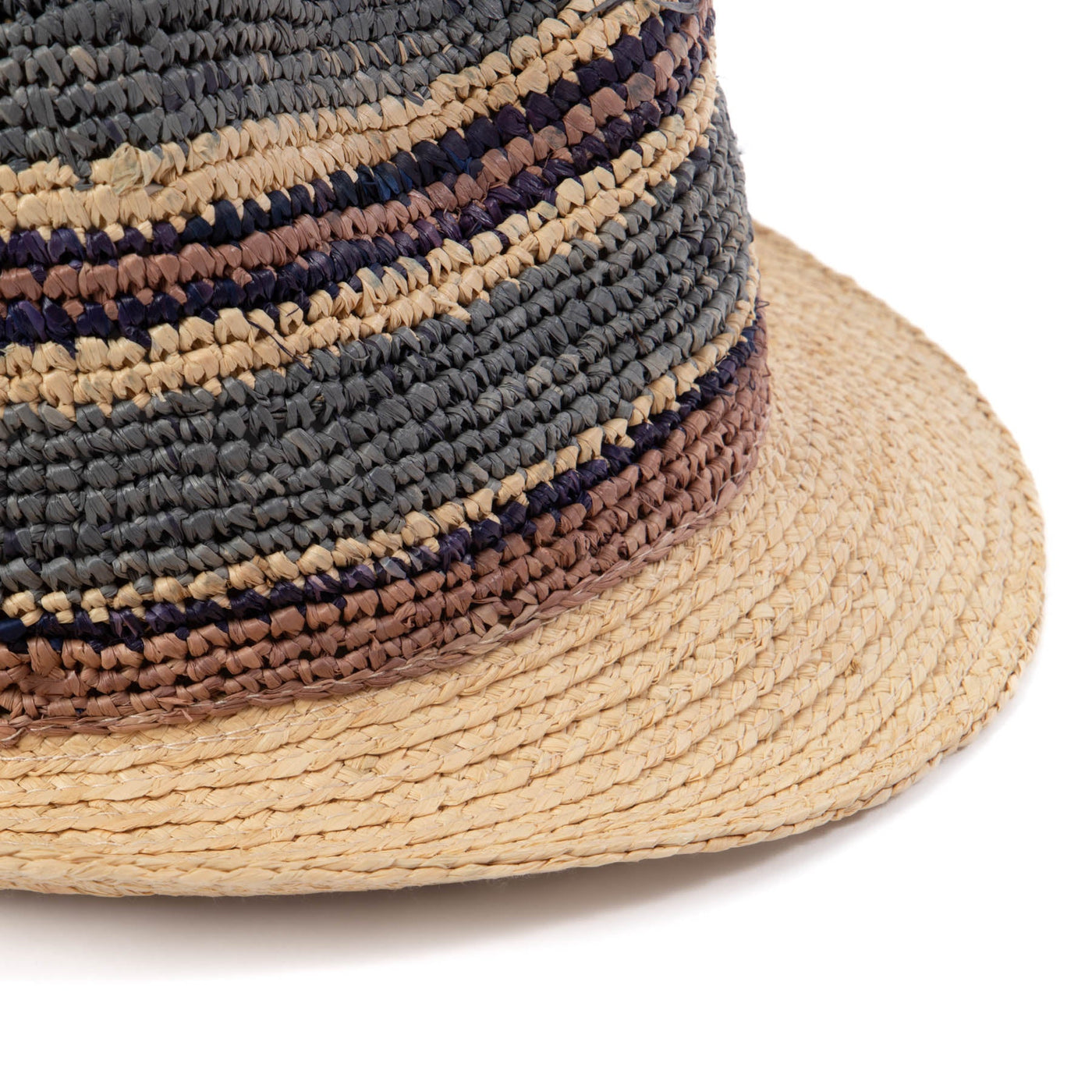 Men's Crochet Braided Raffia Stingy Brim Fedora-FEDORA-San Diego Hat Company