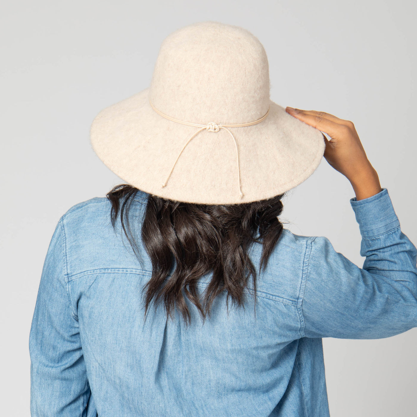 Park Lane - Wool Blend Floppy Hat with Leather Cording Trim-FLOPPY-San Diego Hat Company