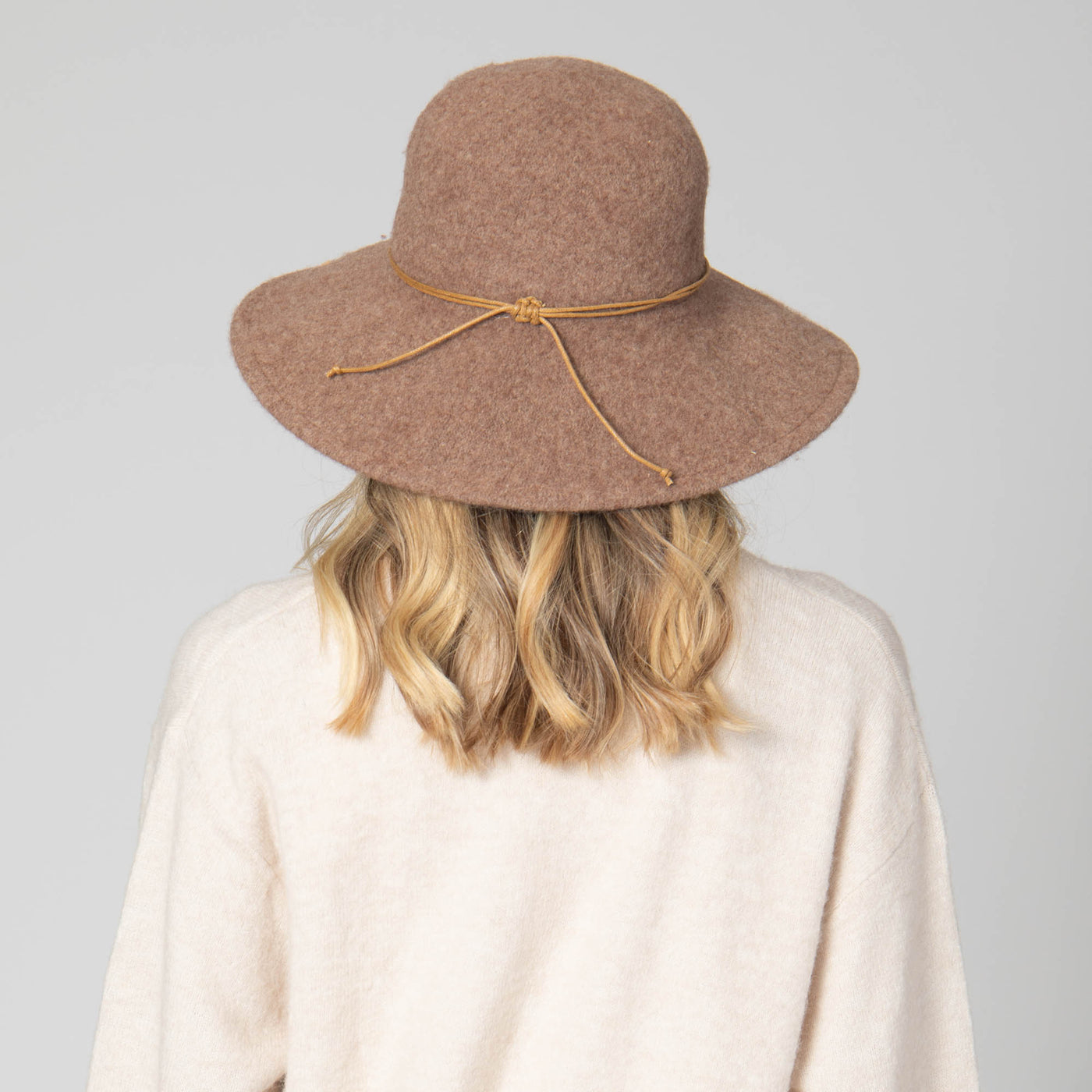 Park Lane - Wool Blend Floppy Hat with Leather Cording Trim-FLOPPY-San Diego Hat Company