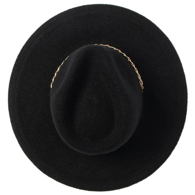 Jolene - Wool Blend Fedora with Gold Chain Trim-FEDORA-San Diego Hat Company