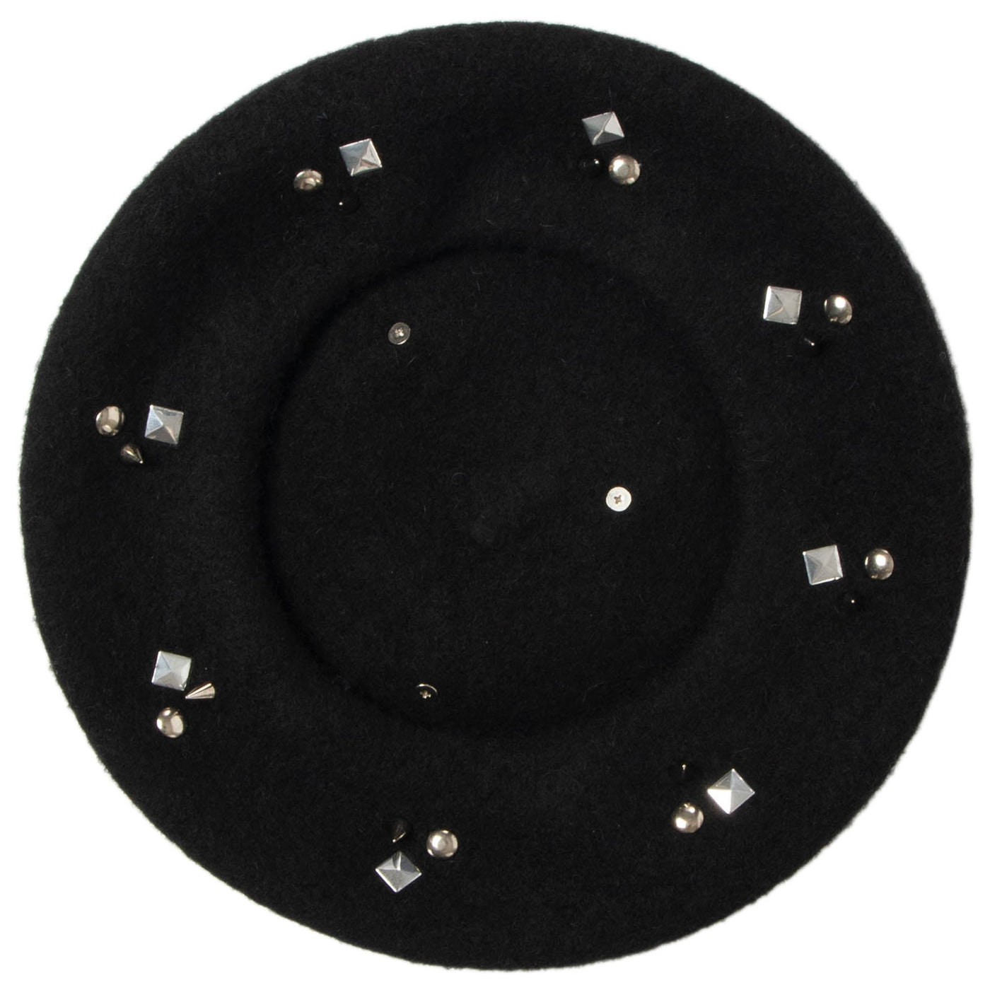 Last Night - Wool Blend Beret with Metallic Stud Clusters-BERET-San Diego Hat Company