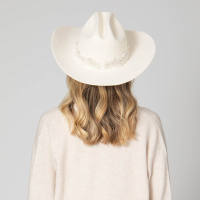 Lust - Women's Cattleman's Crease Cowboy with Pearl & Organza Band-FEDORA-San Diego Hat Company