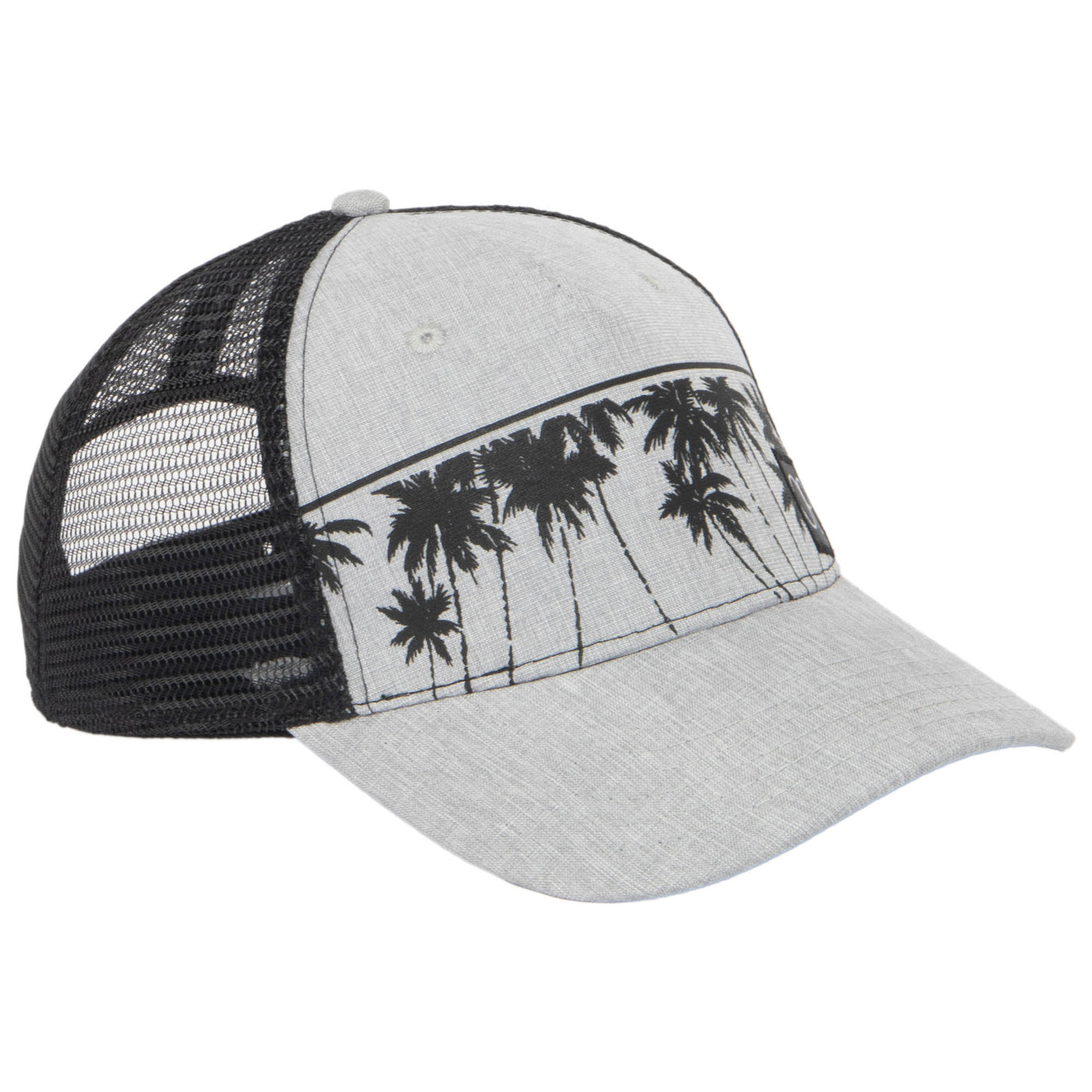 Ocean Pacific - 5 Panel Trucker Hat with Grey Palm Leaf Print-Trucker-San Diego Hat Company