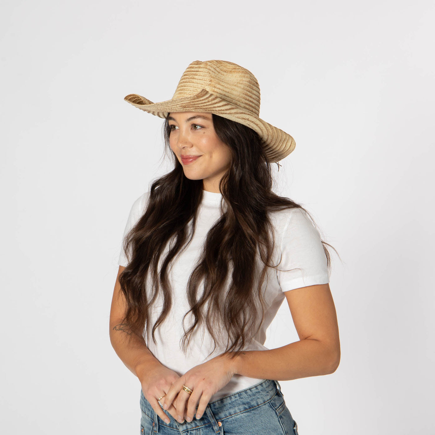 Elena - Cowboy with Rolled Wire Brim Edges-COWBOY-San Diego Hat Company