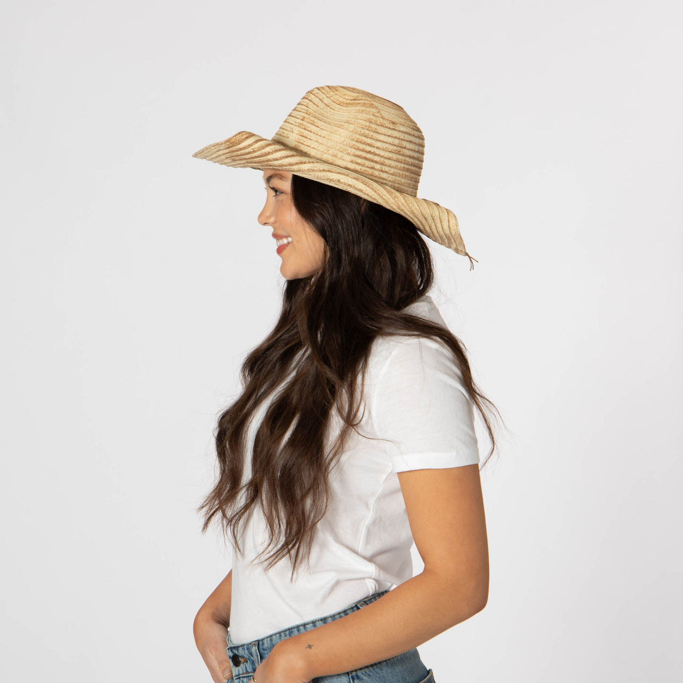 Elena - Cowboy with Rolled Wire Brim Edges-COWBOY-San Diego Hat Company