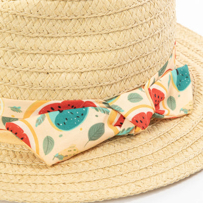 Kids Pinch Crown Fedora with Fruit Printed Band-FEDORA-San Diego Hat Company