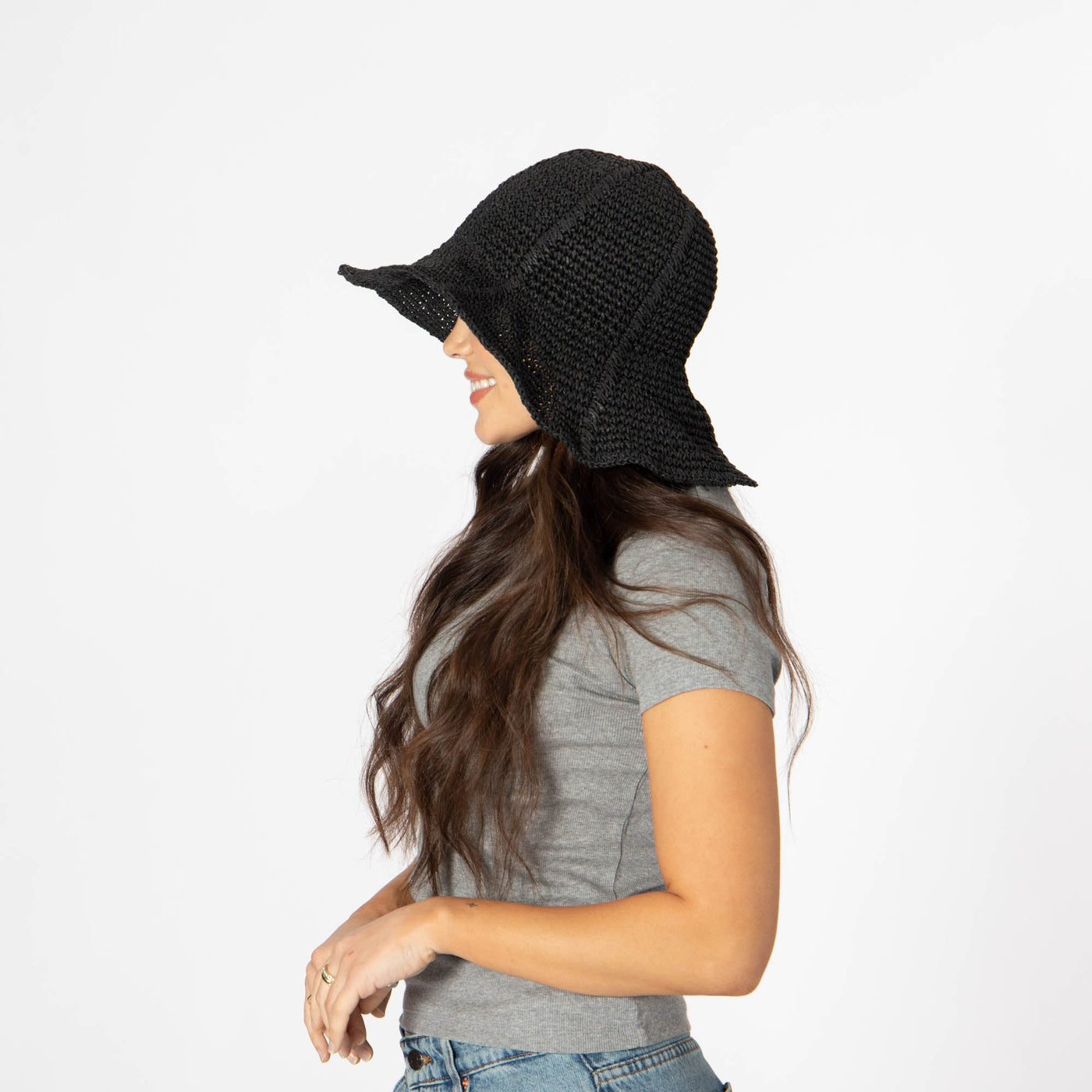 Women's Paper Crochet Floppy Bucket Hat-BUCKET-San Diego Hat Company