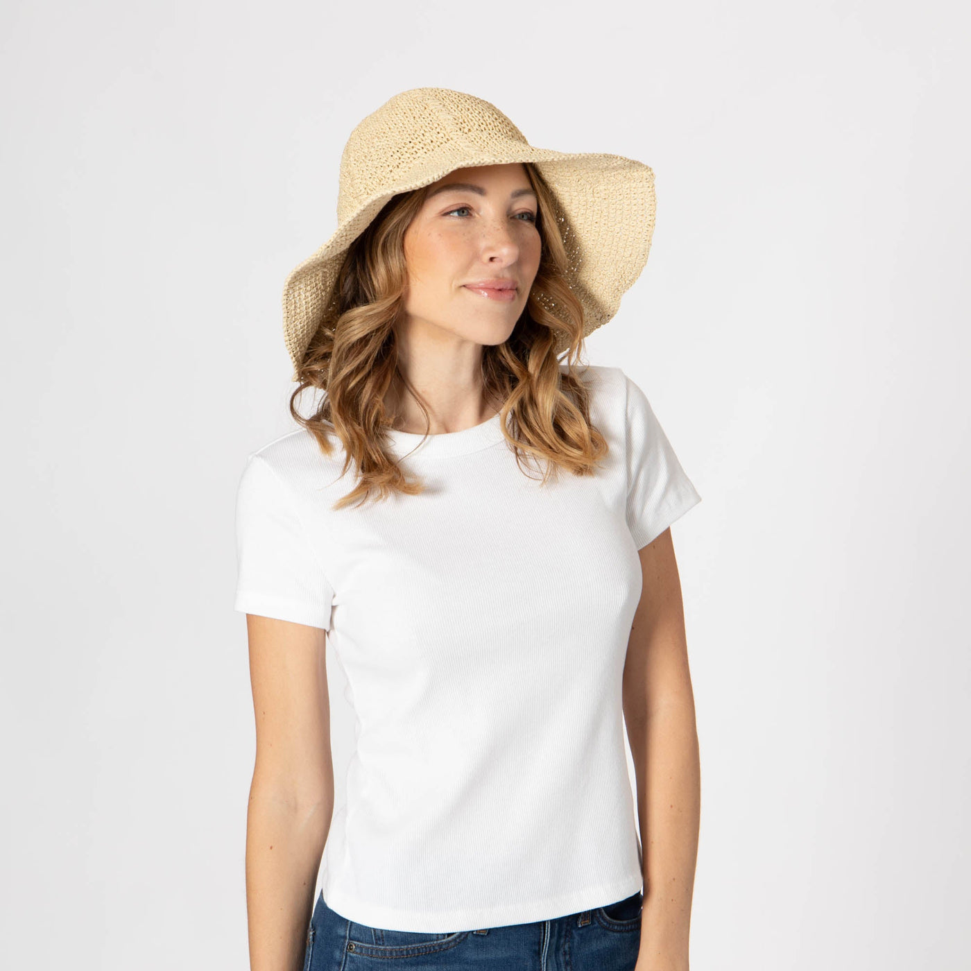 Women's Paper Crochet Floppy Bucket Hat-BUCKET-San Diego Hat Company