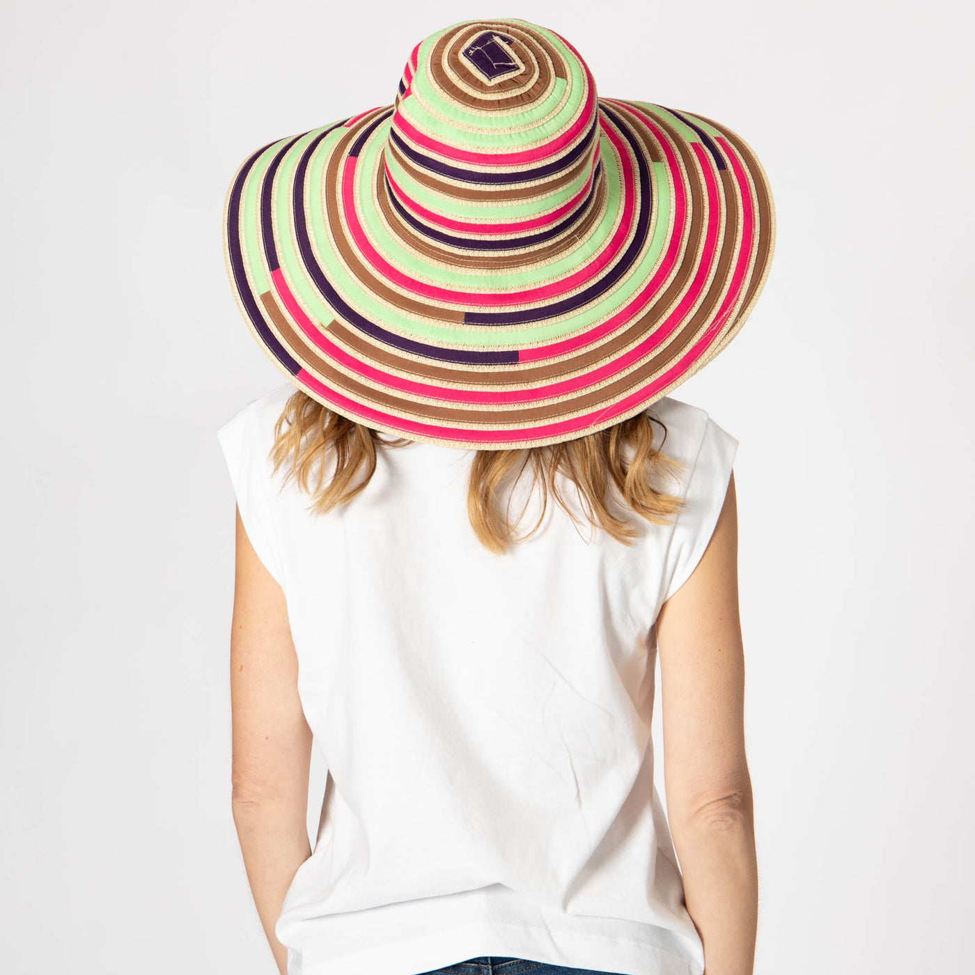 Women's Multi Colored Wide Brim Sun Hat-SUN BRIM-San Diego Hat Company