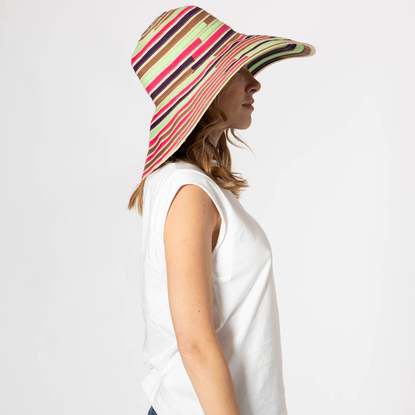 Women's Multi Colored Wide Brim Sun Hat-SUN BRIM-San Diego Hat Company