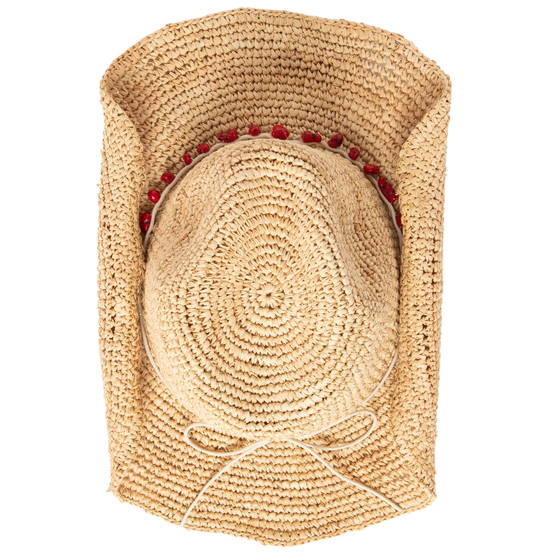 Women's Crocheted Raffia Cowboy Hat With Stone Trim – San Diego Hat Company