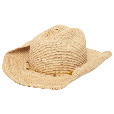 Ines - Women's Crochet Raffia Cowboy-COWBOY-San Diego Hat Company