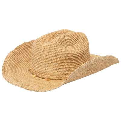 Ines - Women's Crochet Raffia Cowboy-COWBOY-San Diego Hat Company