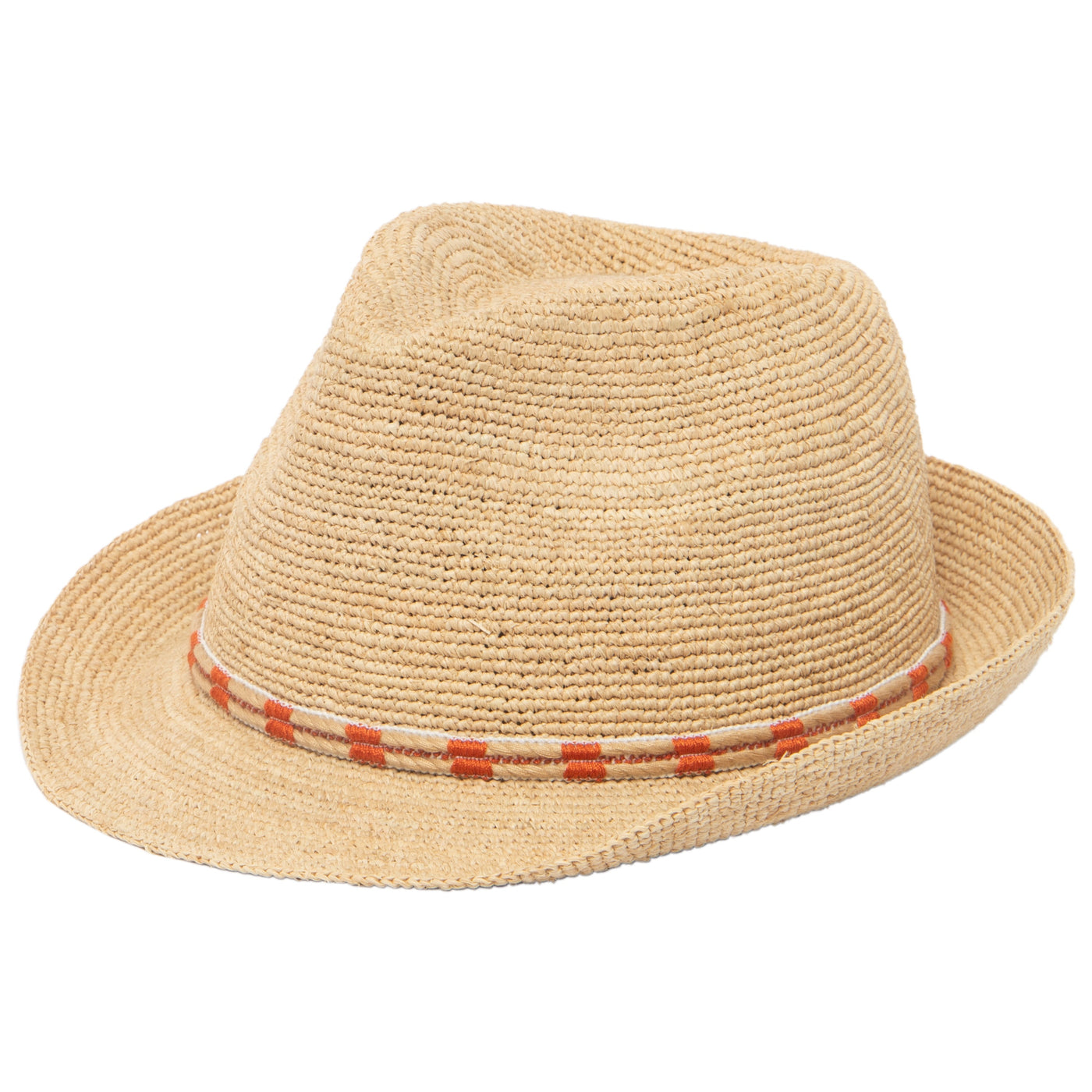 Men's Crochet Raffia Stingy Brim Fedora-FEDORA-San Diego Hat Company