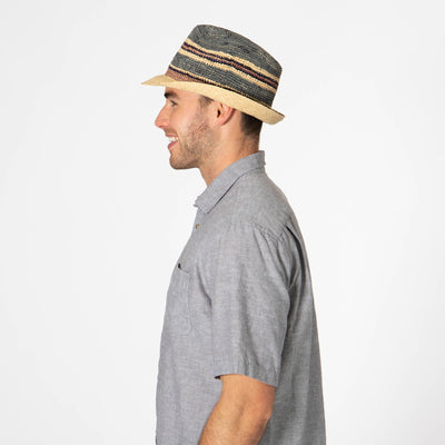 Men's Crochet Braided Raffia Stingy Brim Fedora-FEDORA-San Diego Hat Company