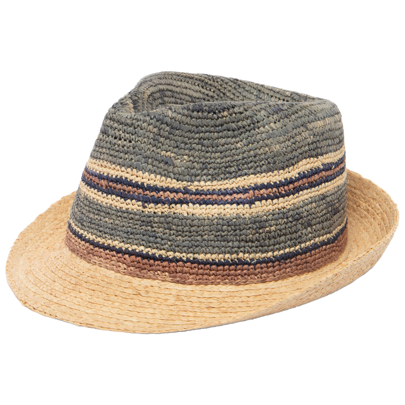 Men's Crochet Braided Raffia Stingy Brim Fedora-FEDORA-San Diego Hat Company