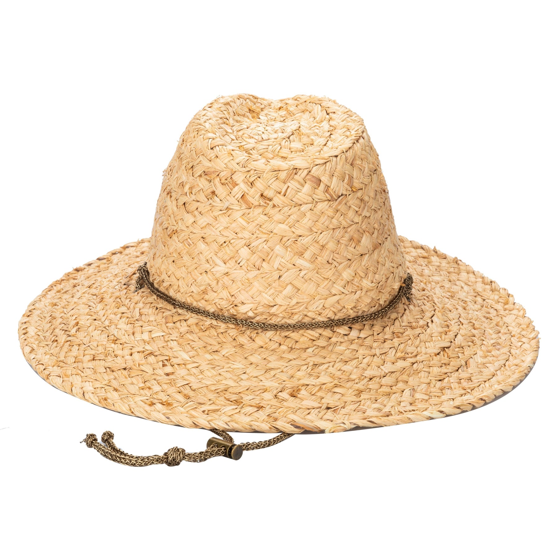Women's Raffia Lurex Blend Lifeguard Hat with Adjustable Chin Cord ...