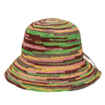 Iris - Women's Crochet Raffia Packable Bucket Hat (RHS3109)-BUCKET-San Diego Hat Company