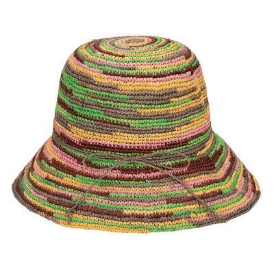 Iris - Women's Crochet Raffia Packable Bucket Hat (RHS3109)-BUCKET-San Diego Hat Company