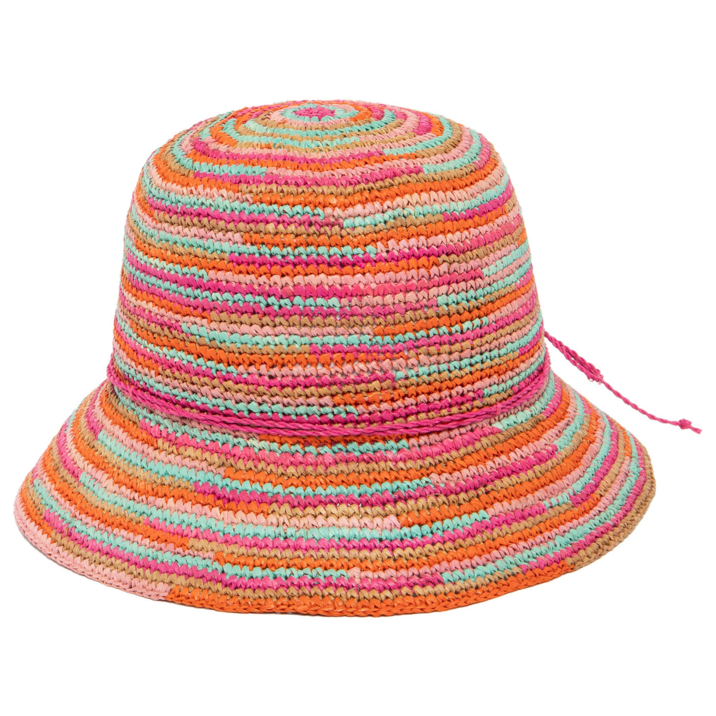 Iris - Women's Crochet Raffia Packable Bucket Hat (RHS3109)-BUCKET-San Diego Hat Company