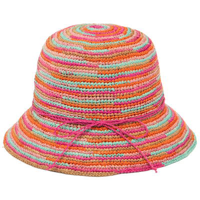 Iris - Women's Crochet Raffia Packable Bucket Hat (RHS3109)-BUCKET-San Diego Hat Company