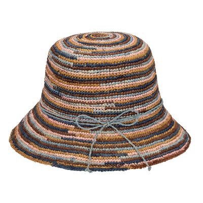 Iris - Women's Crochet Raffia Packable Bucket Hat (RHS3109)-BUCKET-San Diego Hat Company