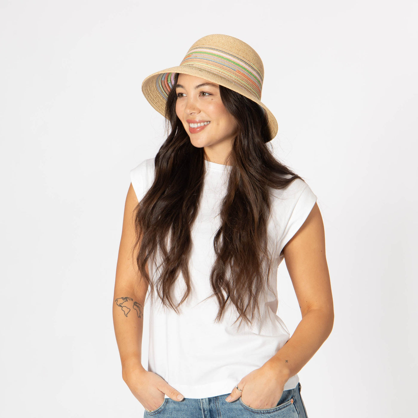 Milta - Mixed Crochet Raffia Bucket Hat-BUCKET-San Diego Hat Company