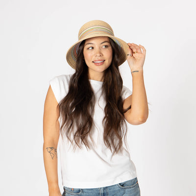 Milta - Mixed Crochet Raffia Bucket Hat-BUCKET-San Diego Hat Company