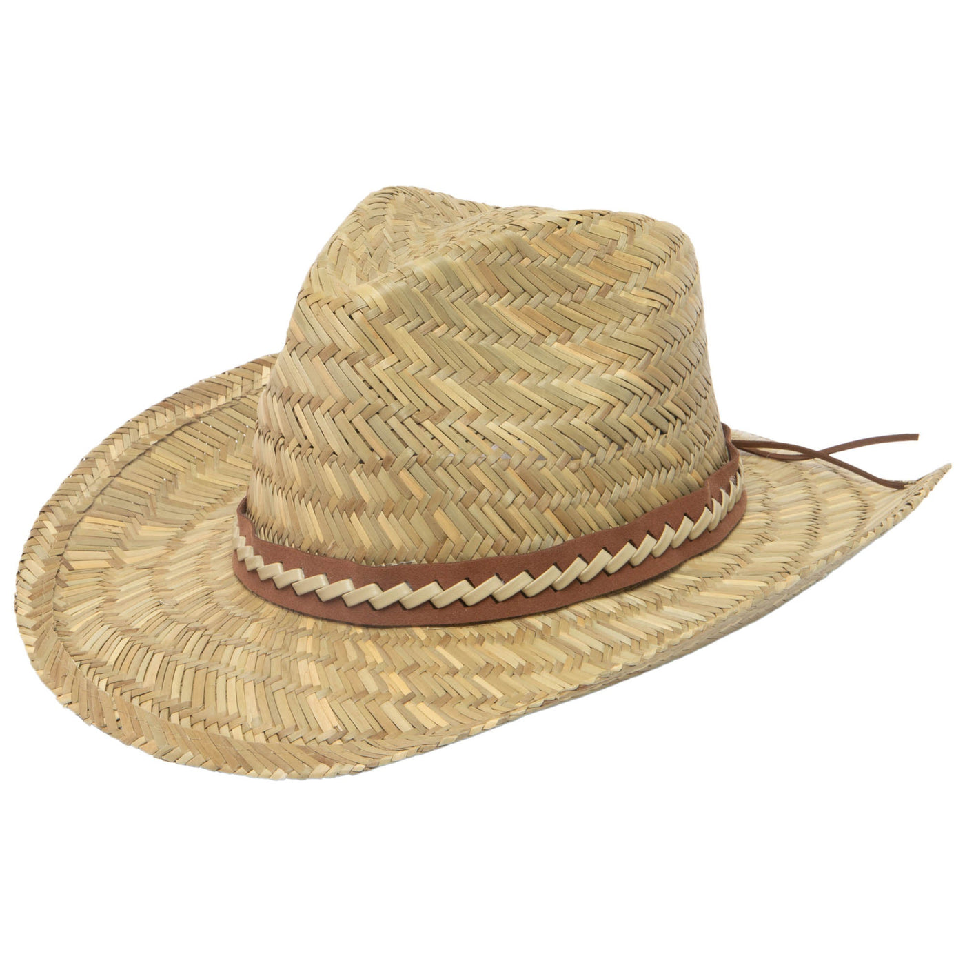 Men's Woven Rush Straw Pinch Crown Cowboy-COWBOY-San Diego Hat Company