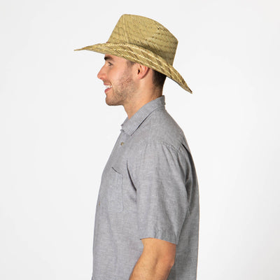 Men's Woven Rush Straw Pinch Crown Cowboy-COWBOY-San Diego Hat Company