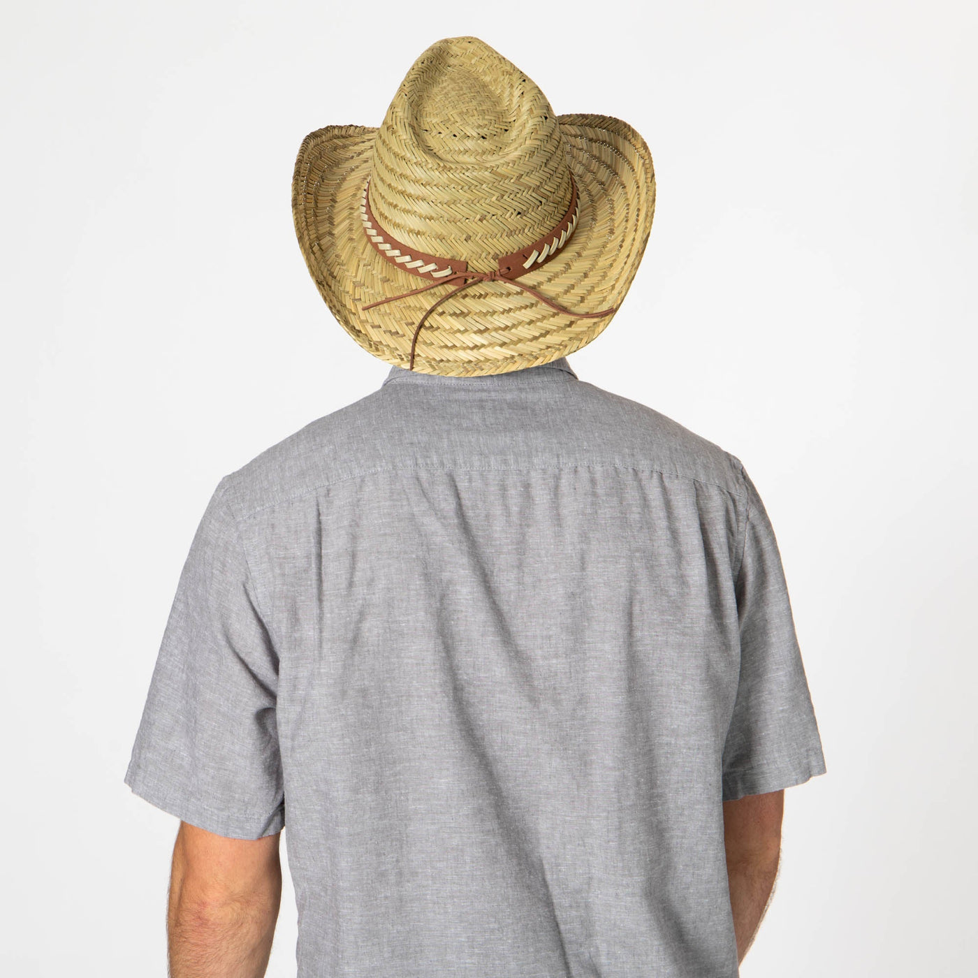 Men's Woven Rush Straw Pinch Crown Cowboy-COWBOY-San Diego Hat Company