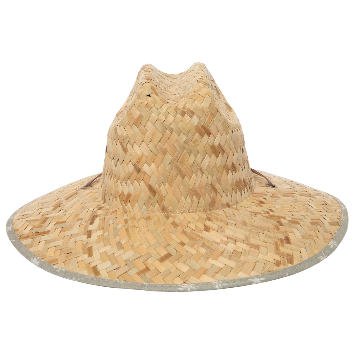 Mens Straw Lifeguard with Palm Tree Printed Under-brim-LIFEGUARD-San Diego Hat Company