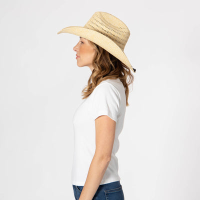 Annie - Woven Toyo Straw Cowboy with Wire Brim-COWBOY-San Diego Hat Company