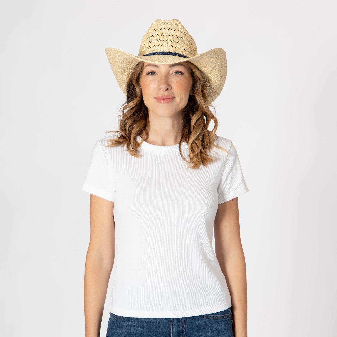 Annie - Woven Toyo Straw Cowboy with Wire Brim-COWBOY-San Diego Hat Company